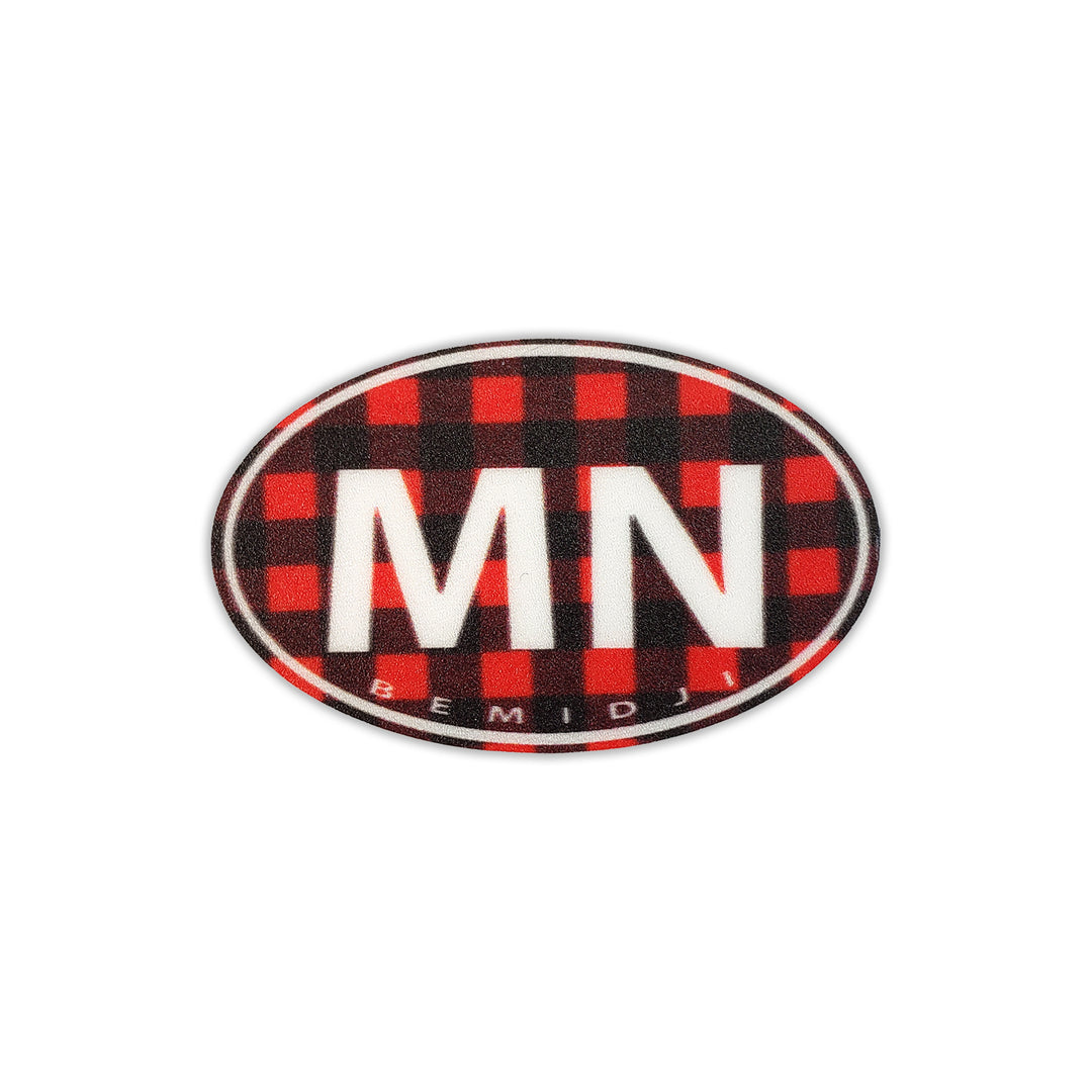 Buffalo Plaid Bemidji MN Mini Sticker