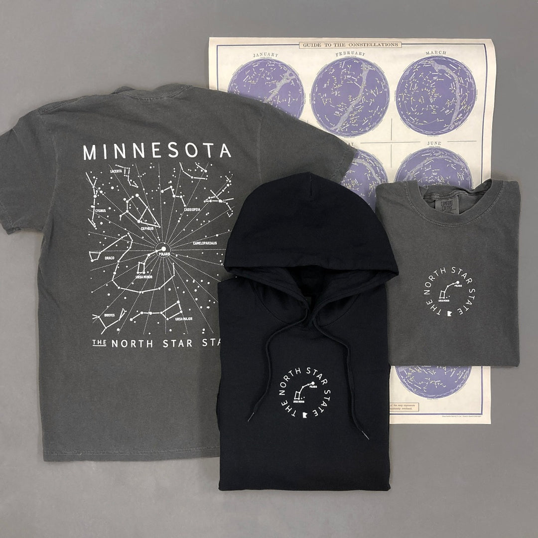 Minnesota: The north Star State Constellation Hoodie and Tee 