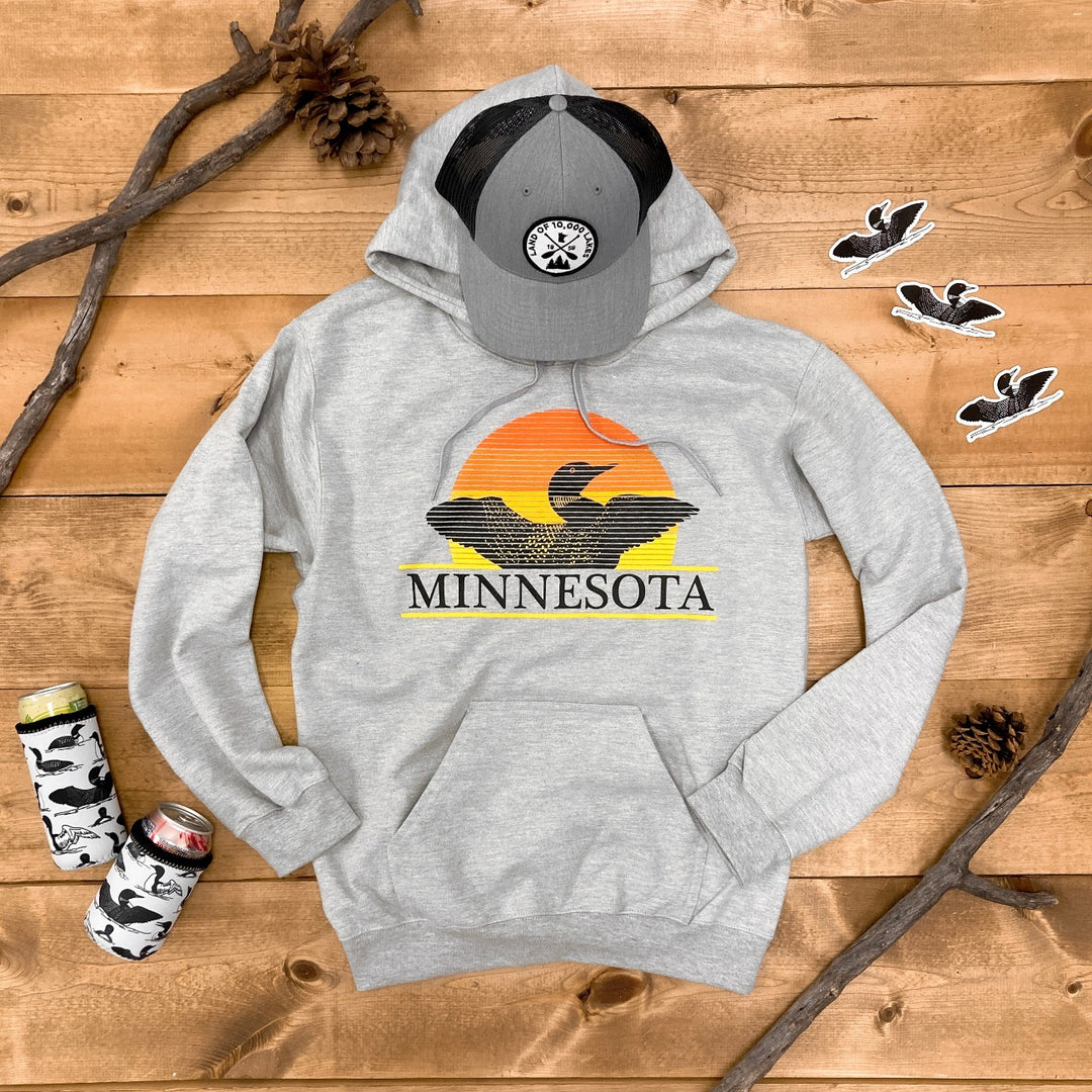 Minnesota Retro Loon Hoodie - Sunset