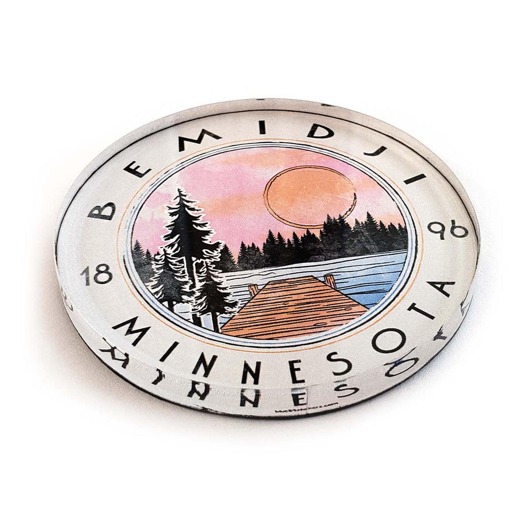 Bemidji, MN Sunset Dock Magnet