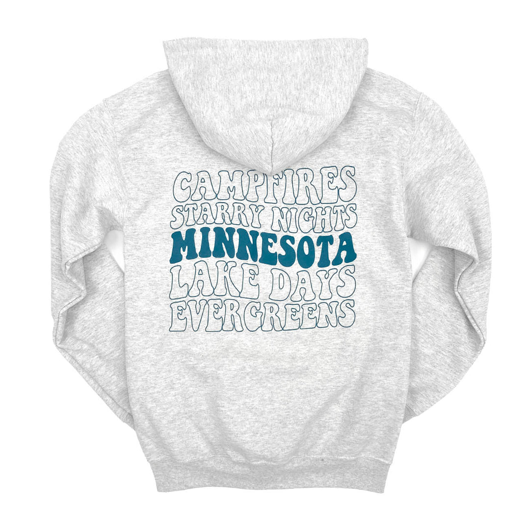 Minnesota Campfire Zip Up Hoodie - Grey